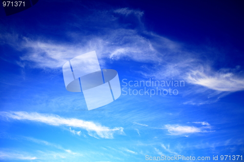 Image of Blue sky white clouds