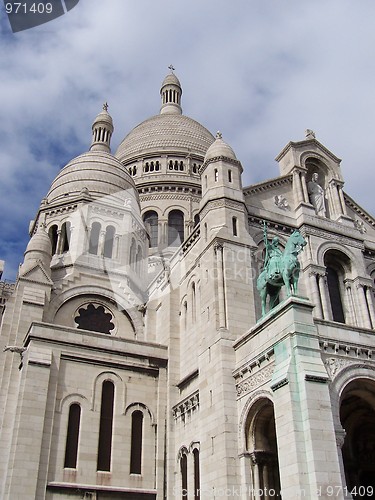 Image of Looking up at Sacre Coeur Cathedral