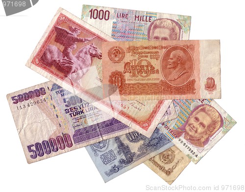 Image of Obsolete money texture isolated