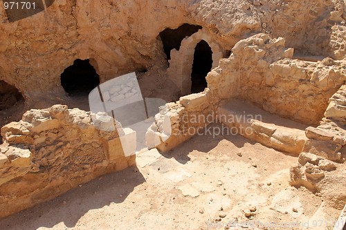 Image of Ruins of ancient church in Masada fortress in Israel