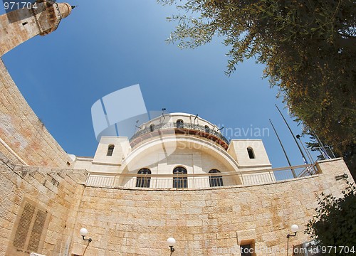 Image of Fish-eye view of Hurva Synagogue in the Old City in Jerusalem