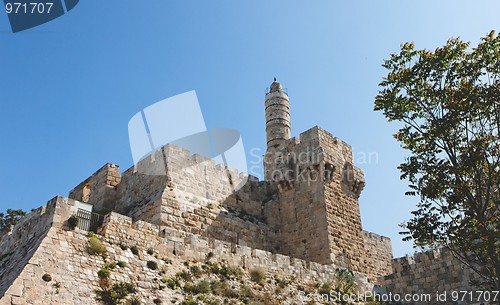 Image of Ancient citadel and Tower of David in Jerusalem 