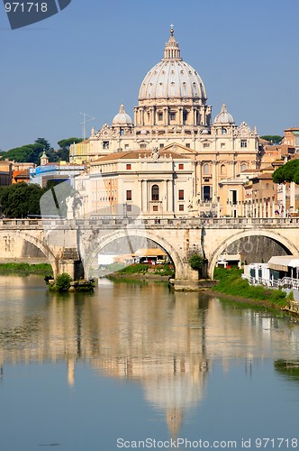 Image of Vatican City from Ponte Umberto I in Rome, Italy