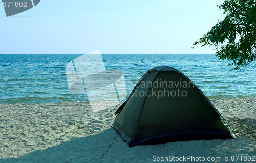 Image of Tent on the solitude beach