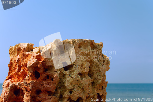 Image of Limestone on the sea background 