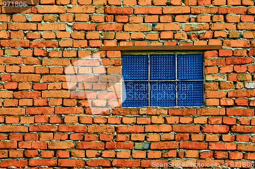 Image of Window from blue glass blocks