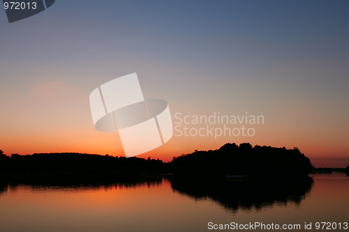 Image of View reservoir after sunset