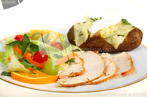 Image of Turkey salad and potato dinner