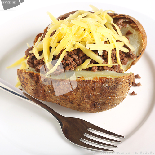 Image of Baked potato beef and cheese