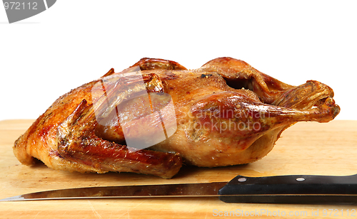 Image of Roast duck and knife