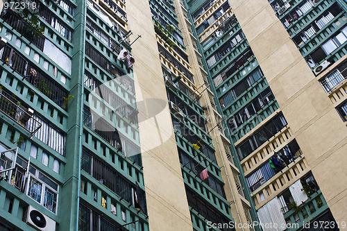 Image of Hong Kong public housing apartment block 