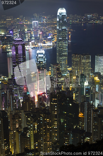 Image of Hong Kong skyline at night 
