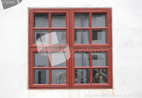 Image of Red Wooden Window