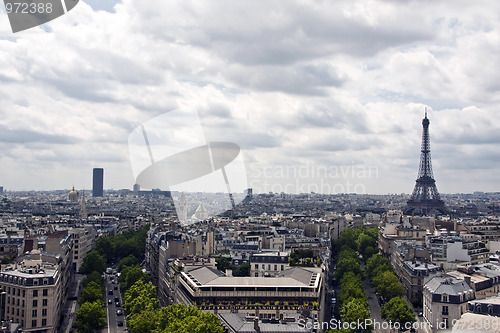 Image of Aerial view of Paris from triumphal arch 