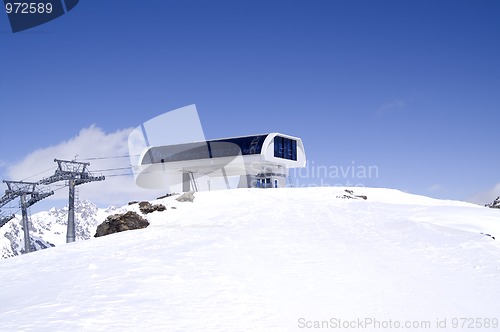 Image of Station of ropeway. Ski resort