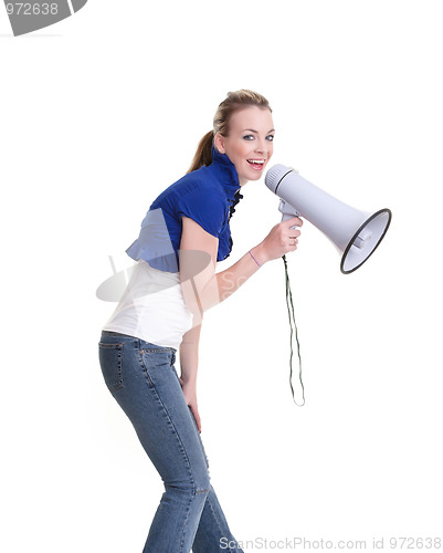 Image of young woman with megaphone