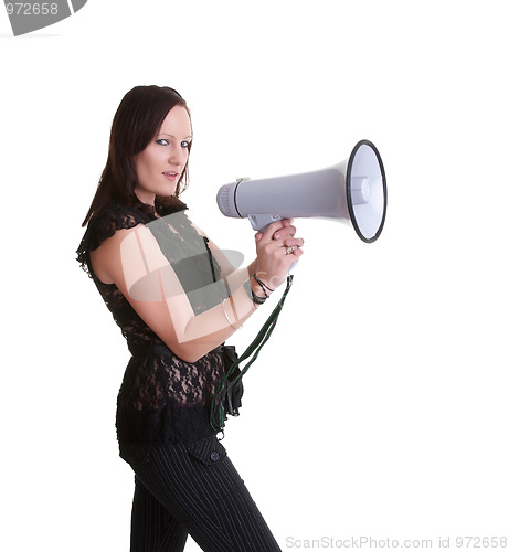 Image of young woman with megaphone