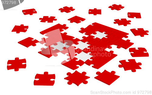 Image of scattered jigsaw puzzle