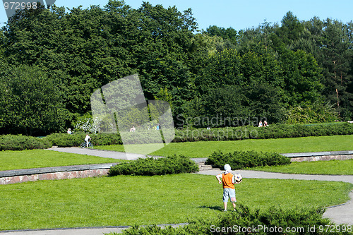 Image of Park in Lviv, Ukraine. Summer heat