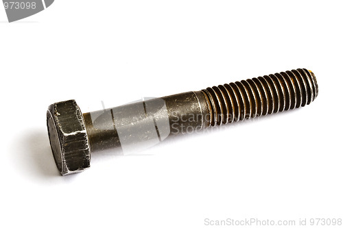 Image of Rusty bolt isolated on white 
