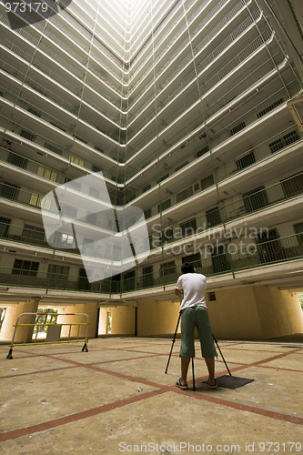 Image of Hong Kong public housing apartment block 