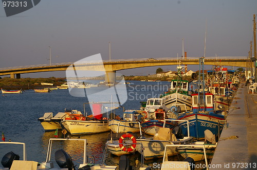 Image of Fishing boats Tavira harbor Portugal