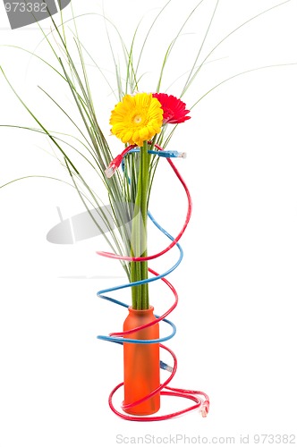 Image of Wires and flowers concepts