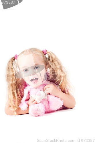 Image of Little cute girl in studio