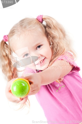 Image of Little cute girl in studio