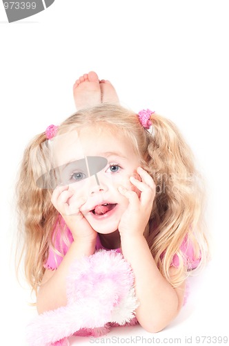 Image of Little cute girl in studio