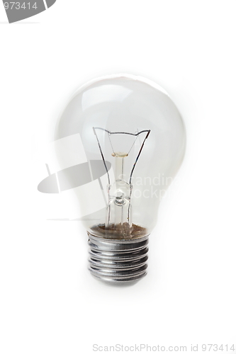 Image of Clear light bulb with filament showing