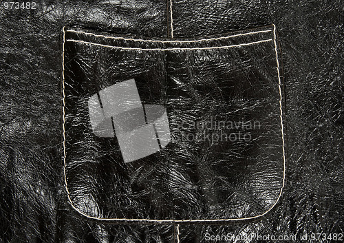 Image of Pocket on black leather clothing
