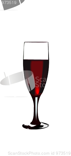 Image of A glass of red wine of isolated on a white background