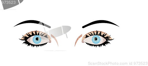 Image of Realistic illustration of eyes are isolated on white background