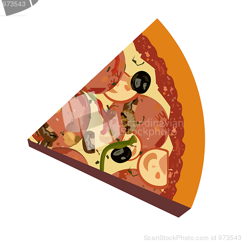 Image of Realistic illustration pizza on white background