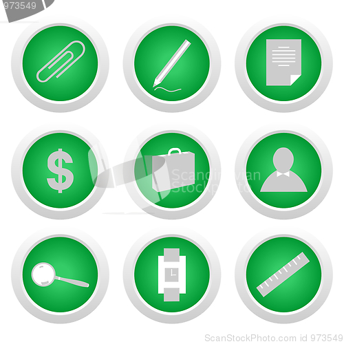 Image of Green sticker with icon 9