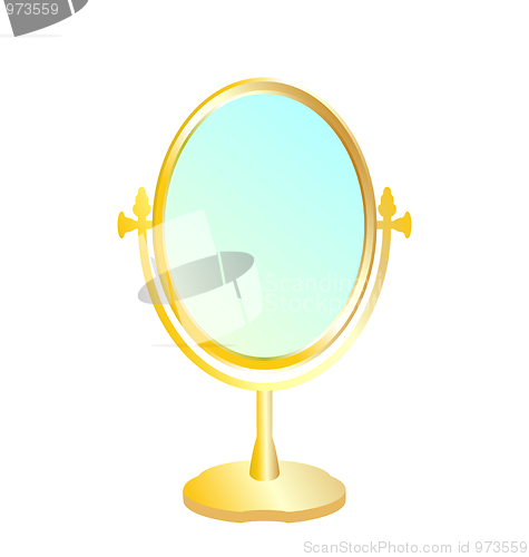 Image of Realistic illustration of gold mirror