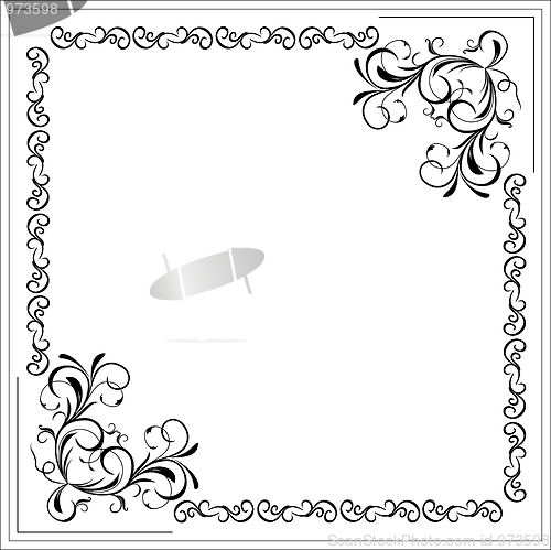 Image of Blank floral frame border