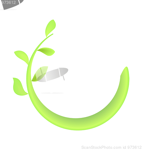Image of Concept illustration of branch at green leaf