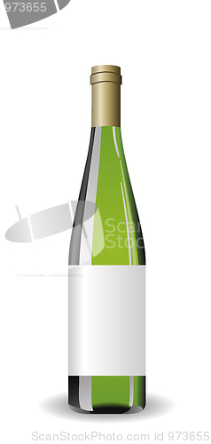 Image of Illustration white wine bottle with label