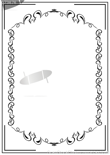 Image of Blank floral frame border
