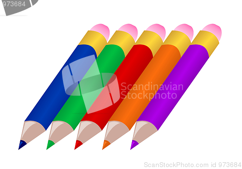 Image of Illustration set colors pencils