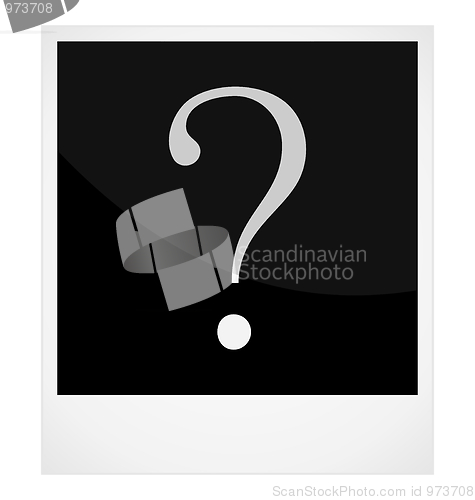 Image of Realistic illustration photoframe with sign question