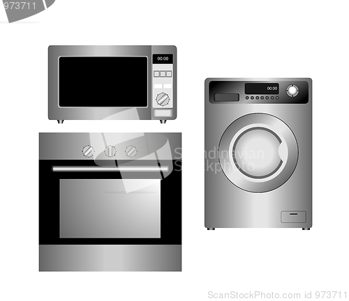 Image of  Set of household appliances. Isolated.