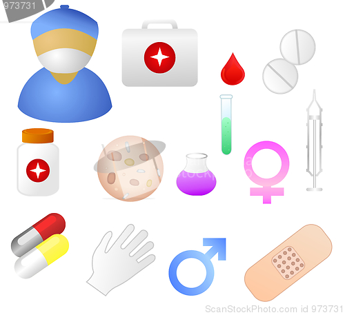 Image of collection of  medical themed icons