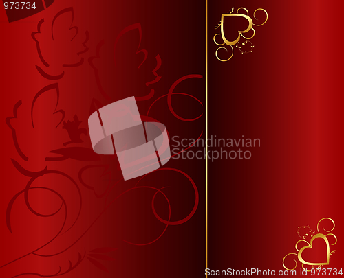 Image of Illustration invitation card with floral background