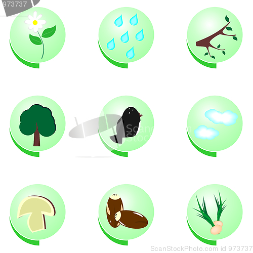 Image of Eco icon set on white background