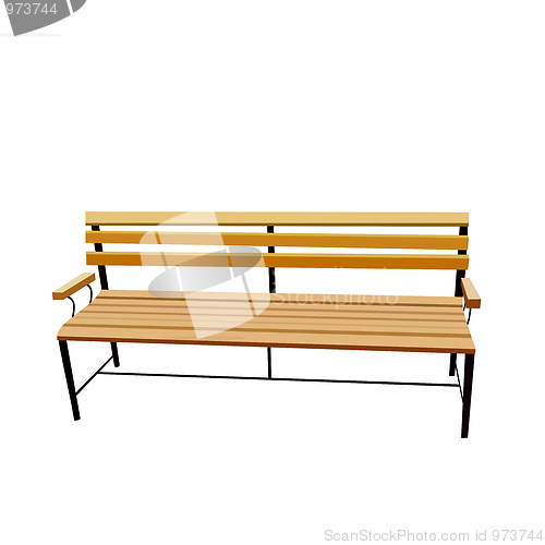 Image of Realistic illustration of bench is isolated on white  background