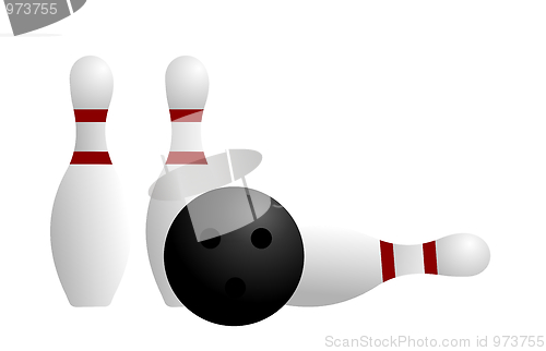 Image of Realistic illustration ball and pin of bowling