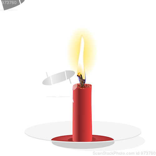 Image of Realistic  Candle on plate